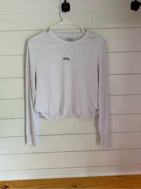 AYBL White Cropped Long-Sleeve Crew Top